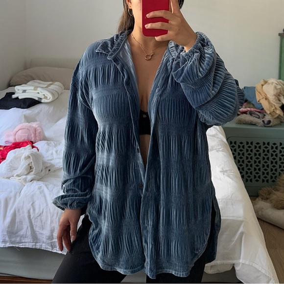 Free People Tops - Free People Velvet Shirt